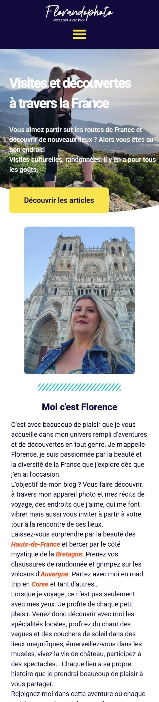 Le même blog sur un téléphone