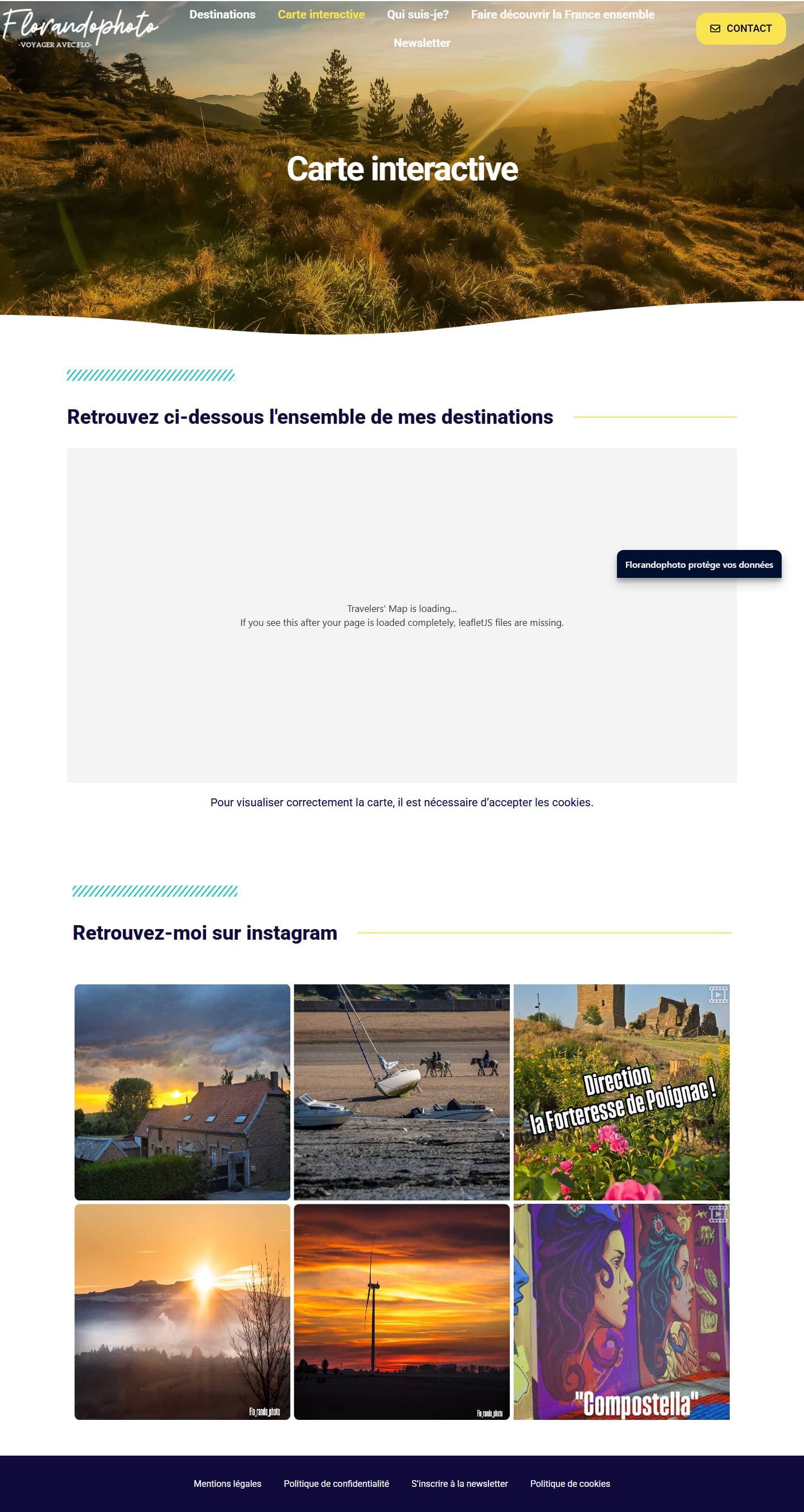 La carte interactive : chaque visite racontée posée à son endroit sur la carte de France