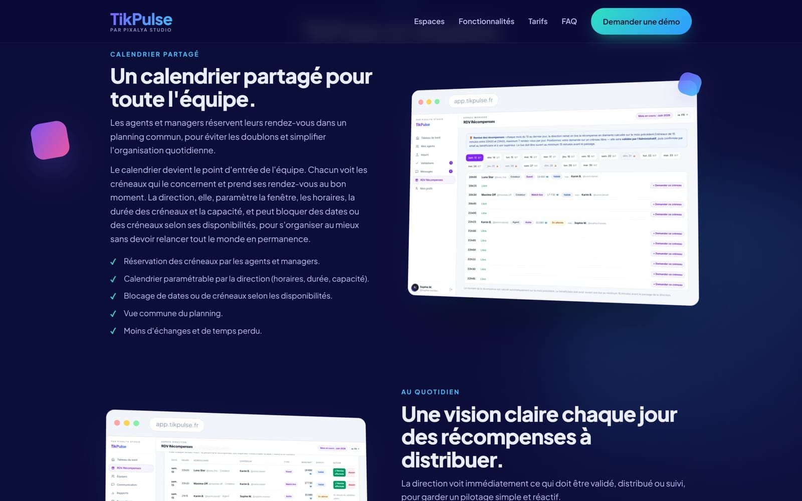 Capture d'une application réalisée